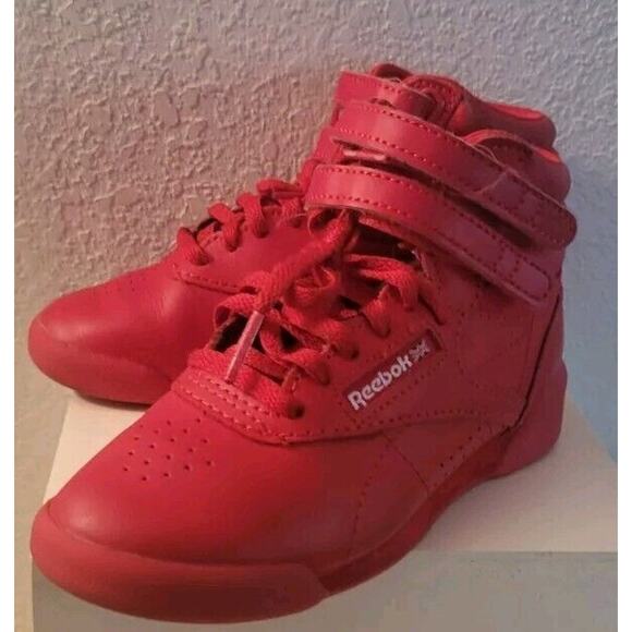 Reebok Freestyle High Top Vector Red Girls Sz. 11 Sneakers Tennis Shoes - Picture 4 of 10